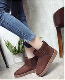 Women Australian Waterproof Winter Christmas Snow Boots Dark Brown