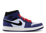 Men Air Jordan 1 Mid Deep Royal Blue Black