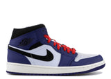 Men Air Jordan 1 Mid Deep Royal Blue Black