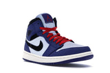 Men Air Jordan 1 Mid Deep Royal Blue Black